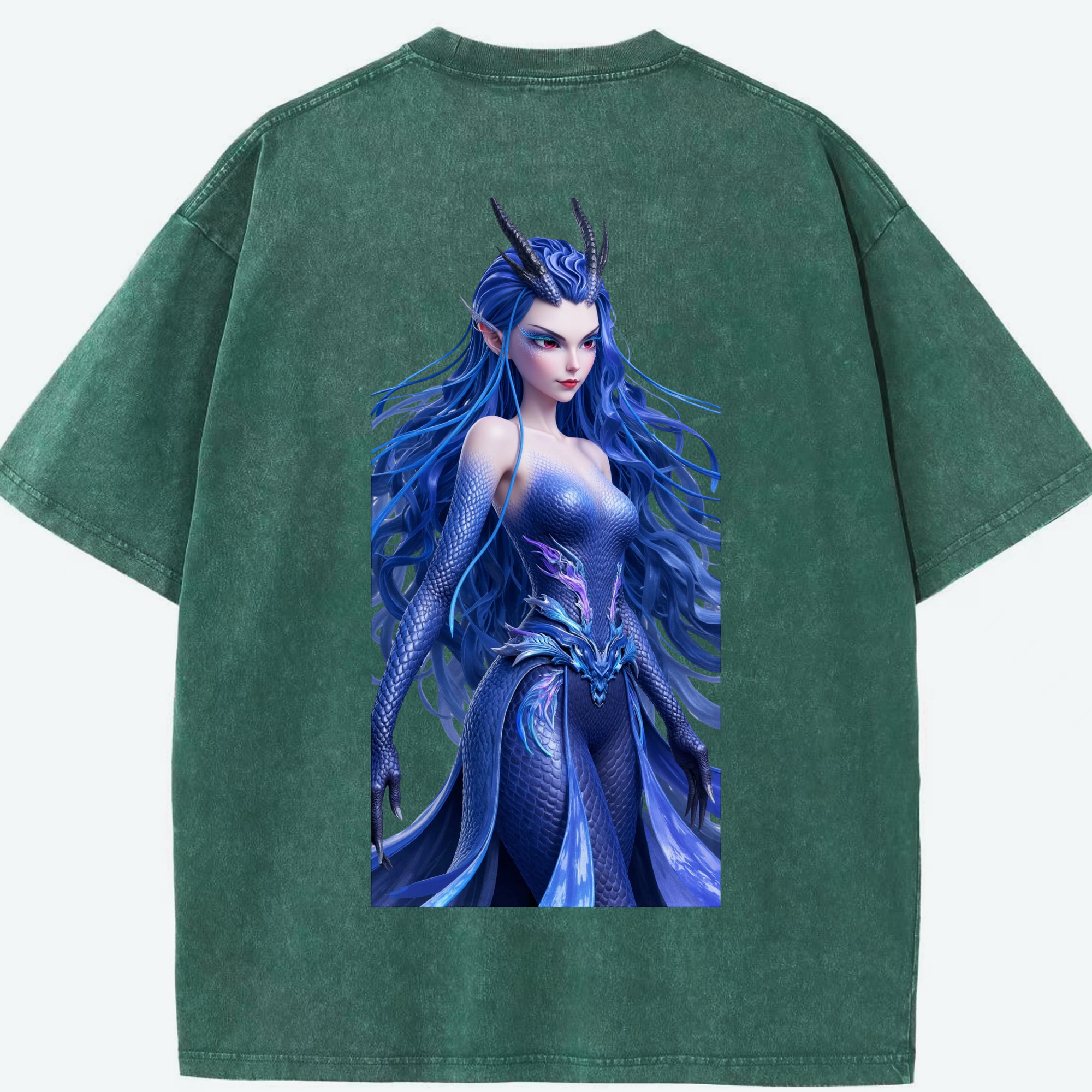 （画像用） Ne Zha 2 ナタ 魔童の大暴れ 綿100% ヴィンテージ風 半袖Tシャツ（背面プリント）
